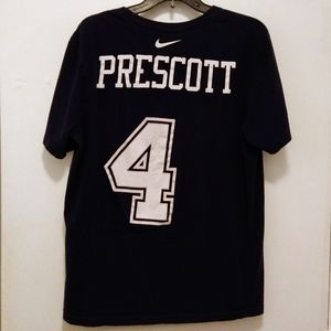 DALLAS COWBOYS The Nike Tee Men's L Navy Blue Short Sleeve #4 Dak Prescot